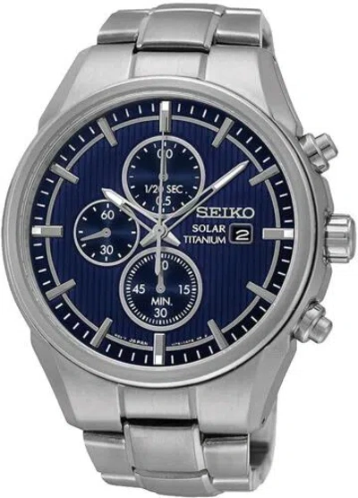 Pre-owned Seiko Prospex Land Ssc365p1 Solar Titanium Chronograph Men's Watch