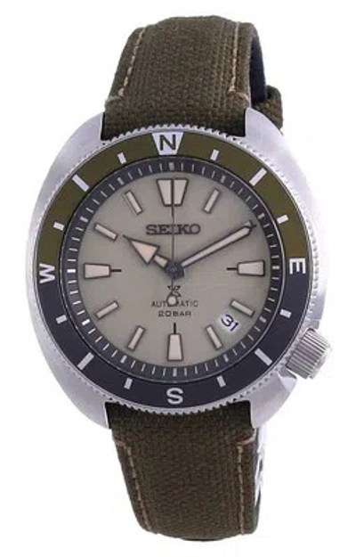 Pre-owned Seiko Prospex Land Tortoise Green Dial Automatic Diver Srpg13k1 200m Mens Watch