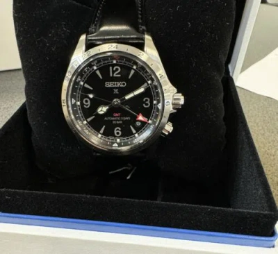 Pre-owned Seiko Prospex Luxe Spb379 Alpinist Gmt Automatic Leatherwatch With Tag Japan