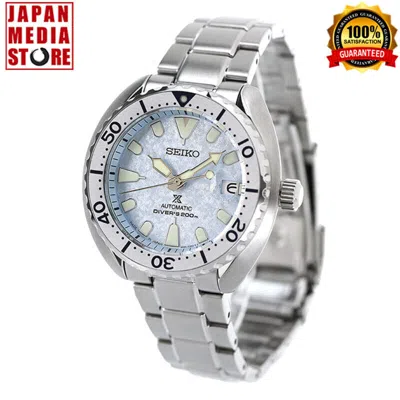 Pre-owned Seiko Prospex Mini Turtle Sbdy109 Ice Blue Dial Automatic Diver`s 200m Men Watch