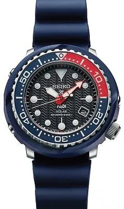 Pre-owned Seiko Prospex Padi Solar Tuna Diver's 200m Men's Watch Sne499p1