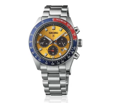 Pre-owned Seiko Prospex Pogue Ssc947p1 Solar Chronograph Sapphire Yellow Dial