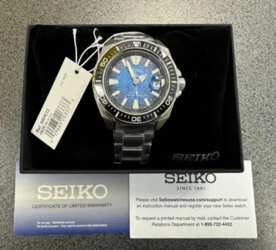 Pre-owned Seiko Prospex Samurai Manta Ray Automatic Watch Blue Dial Srpe33 Made In Japan