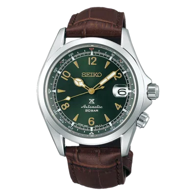 Pre-owned Seiko Prospex Sbdc091 Alpinist Mechanical Automatic Watch Green Dial 39.5mm