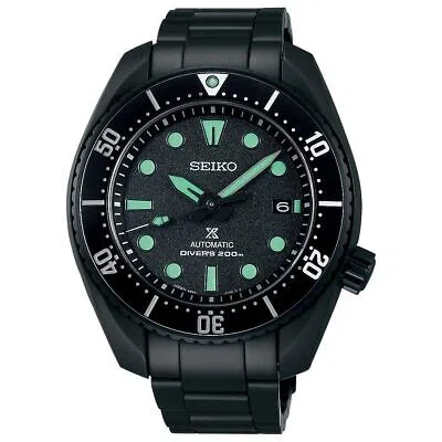 Pre-owned Seiko Prospex Sbdc193 The Black Series Limited Night Vision Automatic Watch 45mm