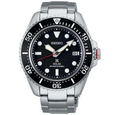 Pre-owned Seiko Prospex Sbdj051 Sne589p1 Crystal Solar Diver Scuba Watch Black Dial 42.8mm