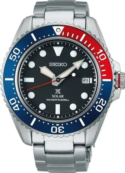Pre-owned Seiko Prospex Sbdj053 Pepsi Solar Stainless Sapphire Diver Scuba 200m Watch Men