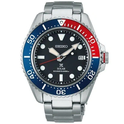 Pre-owned Seiko Prospex Sbdj053 Sne591p1 Crystal Solar Watch Diver Scuba Pepsi Bezel Men's