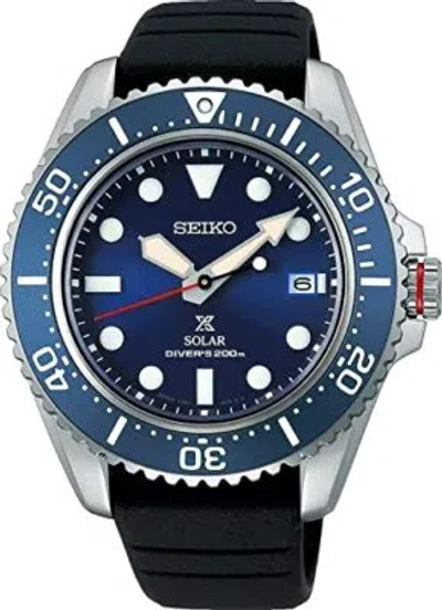 Pre-owned Seiko Prospex Sbdj055 Blue Diver Scuba 200m Solar Sapphire Stainless Men Watch