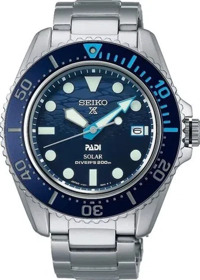 Pre-owned Seiko Prospex Sbdj057 Padi Blue Diver 200m Solar Men Watch Usus