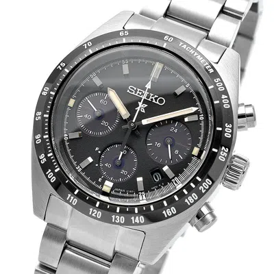 Pre-owned Seiko Prospex Sbdl091 Speedtimer Solar Chronograph Watch Black Dial Men's