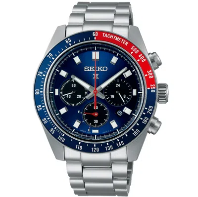 Pre-owned Seiko Prospex Sbdl097 Speedtimer Solar Chronograph Watch Pepsi Red X Blue Men's