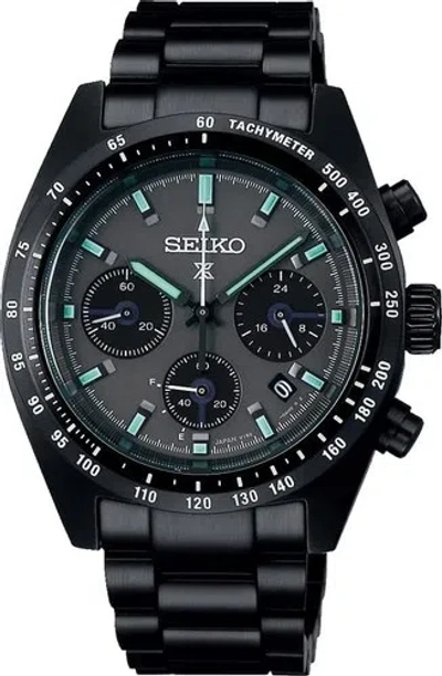 Pre-owned Seiko Prospex Sbdl103 Speedtimer Chronograph The Black Series Watch Men Japan
