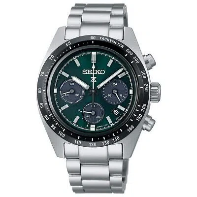 Pre-owned Seiko Prospex Sbdl107 Speedtimer Solar Chronograph Watch Authentic Green Dial