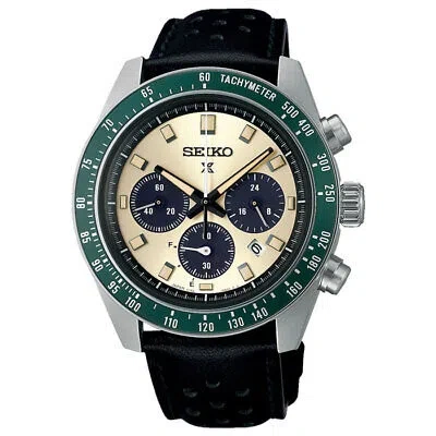 Pre-owned Seiko Prospex Sbdl115 Gold Speedtimer Solar Chronograph Men's Watch In Box