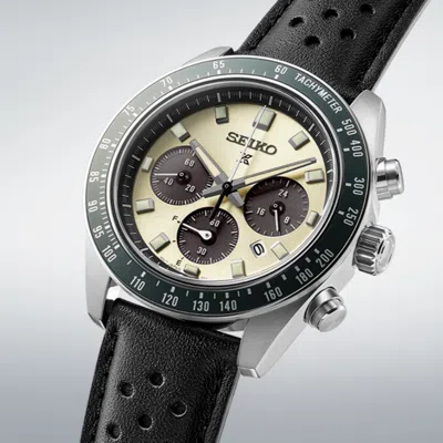 Pre-owned Seiko Prospex Sbdl115 Speedtimer Sport Solar Chronograph Watch Gold Dial 41.4mm
