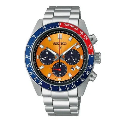 Pre-owned Seiko Prospex Sbdl117 Orenge Speedtimer Solar Chronograph Men's Watch In Box