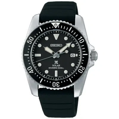 Pre-owned Seiko Prospex Sbdn075 Black Diver Scuba Solar Men's Watch In Box