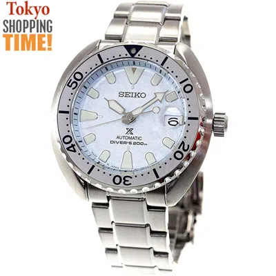 Pre-owned Seiko Prospex Sbdy109 Mini Turtle Ice Blue Diver Mechanical Stainless Men Watch