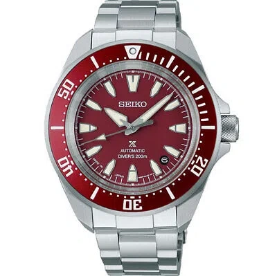 Pre-owned Seiko Prospex Sbdy129 Red Samurai Diver 200m Men's Watch In Box