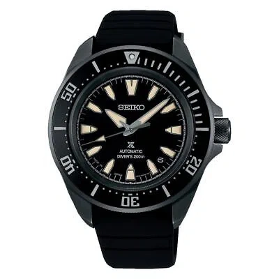 Pre-owned Seiko Prospex Sbdy133 Samurai Total Black Automatic Diver Men Watch With Box
