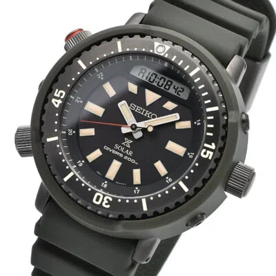 Pre-owned Seiko Prospex Sbeq009 Solar Hybrid Diver Street Series Watch Black Dial Men's