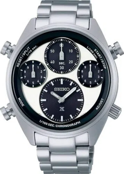 Pre-owned Seiko Prospex Sber001 White Dial Speedtimer Chronograph Solar Watch Men Box