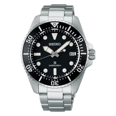 Pre-owned Seiko Prospex Sea 41 Mm Ss Automatic Black Dial Solar Watch Sne597p1