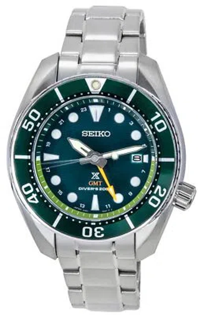 Pre-owned Seiko Prospex Sea Aqua Sumo Gmt Green Dial Solar Diver Sfk003j1 200m Mens Watch