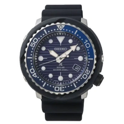 Pre-owned Seiko Prospex Sea Sne518p1 Tuna Blue Rubber Solar Diver Men Watch Save Ocean