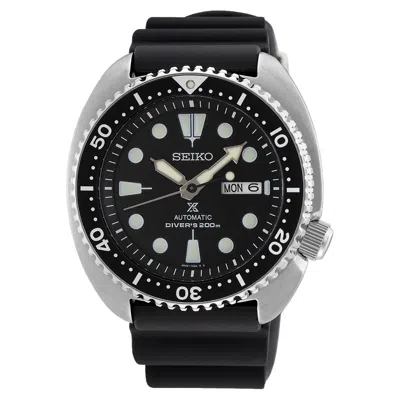 Pre-owned Seiko Prospex Sea Turtle 45 Mm Silicone Band Automatic Watch - Srpe93k1