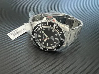 Pre-owned Seiko Prospex Solar Black Uni-directional Rotating Black Dial Japan Sne589-new