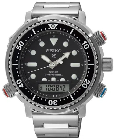 Pre-owned Seiko Prospex Solar ‘commando Arnie' Hybrid Diver's Men's Watch Snj033p1