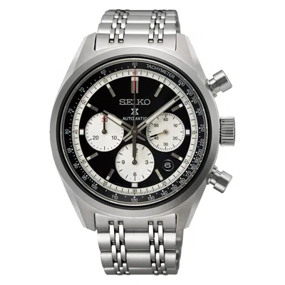 Pre-owned Seiko Prospex Speedtimer 42 Mm Ss Automatic Black Dial Watch Srq053j1