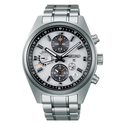 Pre-owned Seiko Prospex Speedtimer 42 Mm Ss Gps Solar Grey Dial Watch Ssh165j1