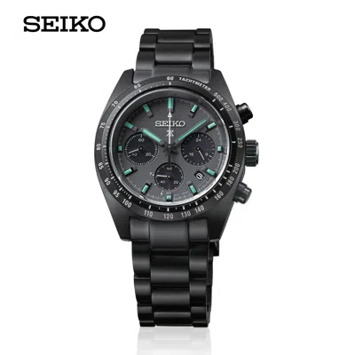 Pre-owned Seiko Prospex Speedtimer Black Pvd Stainless Steel Bracelet Watch Ssc917