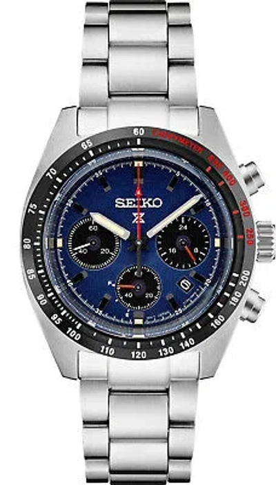 Pre-owned Seiko Prospex Speedtimer Blue Dial Stainless Steel Bracelet Watch Ssc815