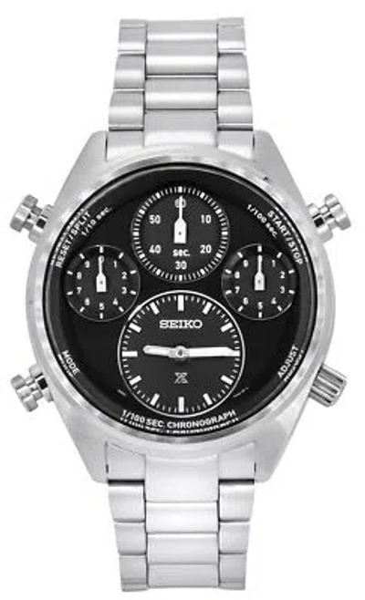 Pre-owned Seiko Prospex Speedtimer Chronograph Black Dial Solar Sfj003p1 100m Mens Watch