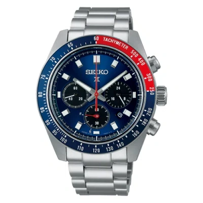 Pre-owned Seiko Prospex Speedtimer Sbdl097 / Ssc913p1 Pepsi Ring Solar Watch Usus