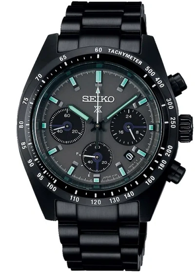 Pre-owned Seiko Psl  Prospex Speedtimer Sbdl103 Solar Chronograph Black Series Night Vision