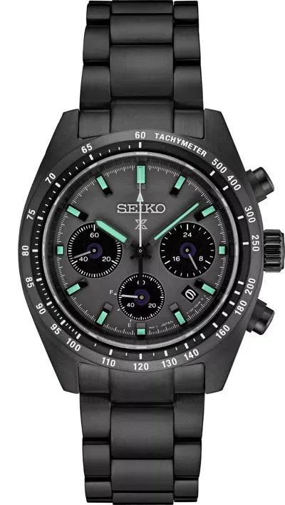 Pre-owned Seiko Prospex Speedtimer Solar Chronograph 39.0 Mm Gray Dial Men's Watch Ssc917