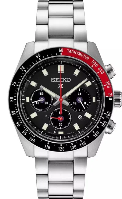 Pre-owned Seiko Prospex Speedtimer Solar Chronograph 41.4mm Black Dial Men's Watch Ssc915