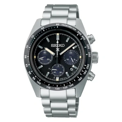 Pre-owned Seiko Prospex Speedtimer Solar Chronograph Black Dial Men's Analog Watch Ssc819