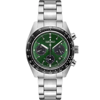 Pre-owned Seiko Prospex Speedtimer Solar Chronograph Green Dial Men's Watch Ssc933