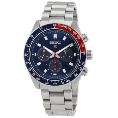 Pre-owned Seiko Prospex Speedtimer Solar Chronograph Ssc913, Blue Dial With Sunray Finish In Blue,red