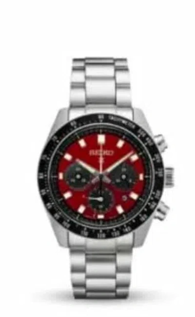 Pre-owned Seiko Prospex Speedtimer Solar Watch Ssc927 Solar Red Dial