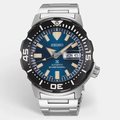 Pre-owned Seiko Prospex Srpd25k1 Blue Dial Stainless Steel Men's Wristwatch 42.4 Mm