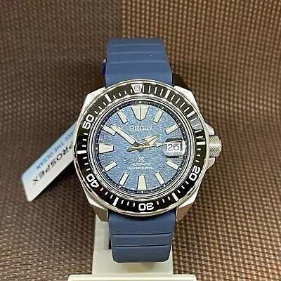Pre-owned Seiko Prospex Srpf79k1 Blue King Samurai Save The Ocean Edition Men Sport Watch