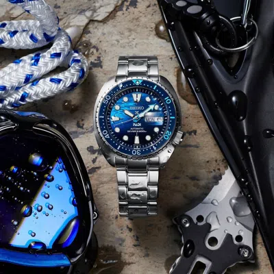 Pre-owned Seiko Prospex Srpk01j1 Padi Special Edition Blue Dial (fedex 2 Day)