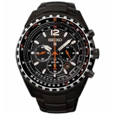 Pre-owned Seiko Prospex Ssc263p1 Pilots Aviation Chrono Solar Men Watch Steel 100m